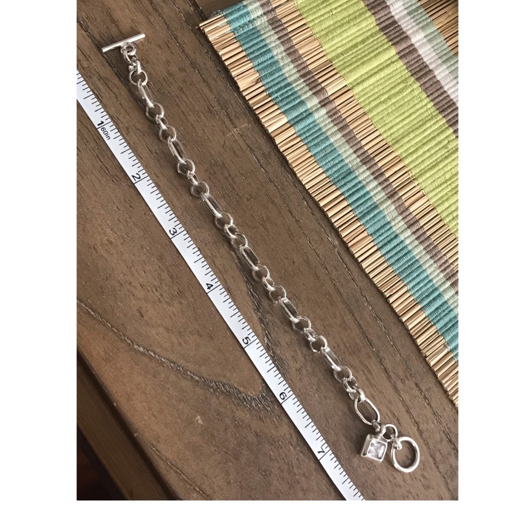 Sterling Silver Charm Toggle Bracelet - image 4